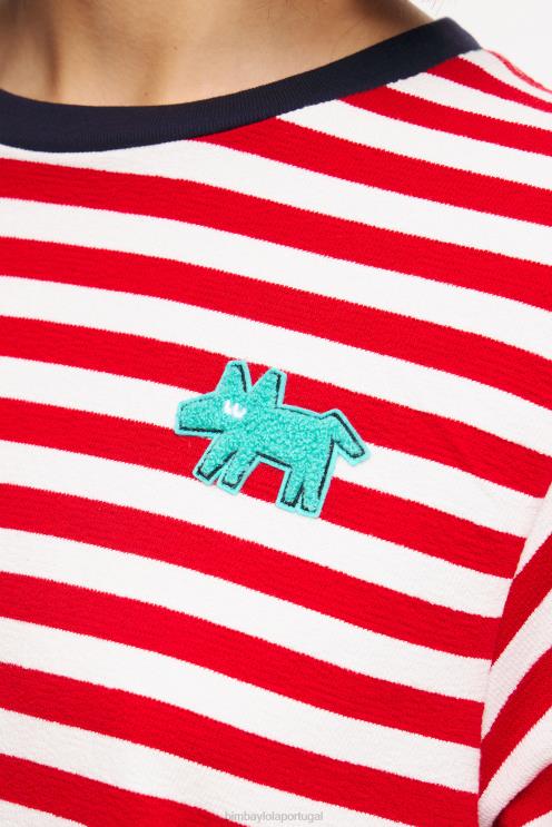 vermelho roupas 64X4N250 camiseta listrada para cachorro Bimba Y Lola