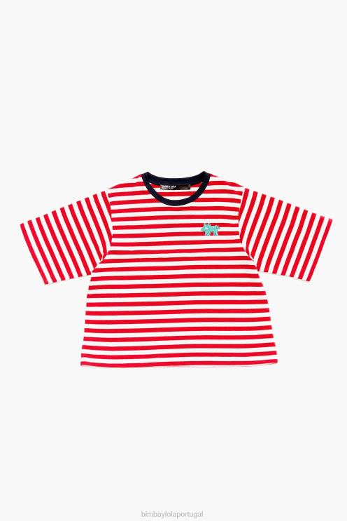 vermelho roupas 64X4N250 camiseta listrada para cachorro Bimba Y Lola