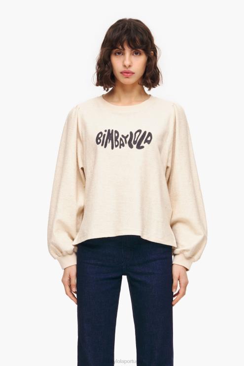areia roupas 64X4N496 moletom com logotipo quadrado Bimba Y Lola