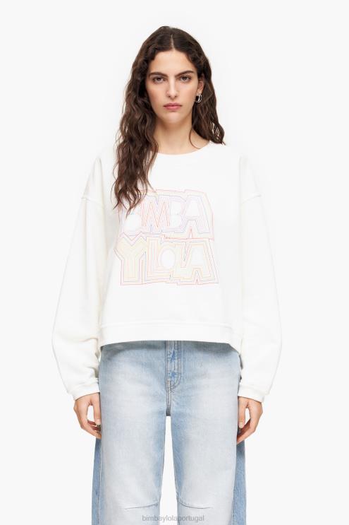 branco roupas 64X4N499 moletom logotipo Bimba Y Lola