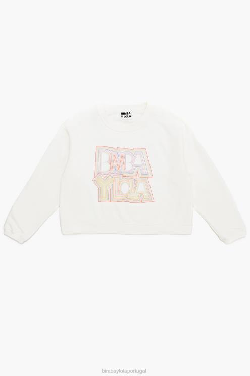 branco roupas 64X4N499 moletom logotipo Bimba Y Lola