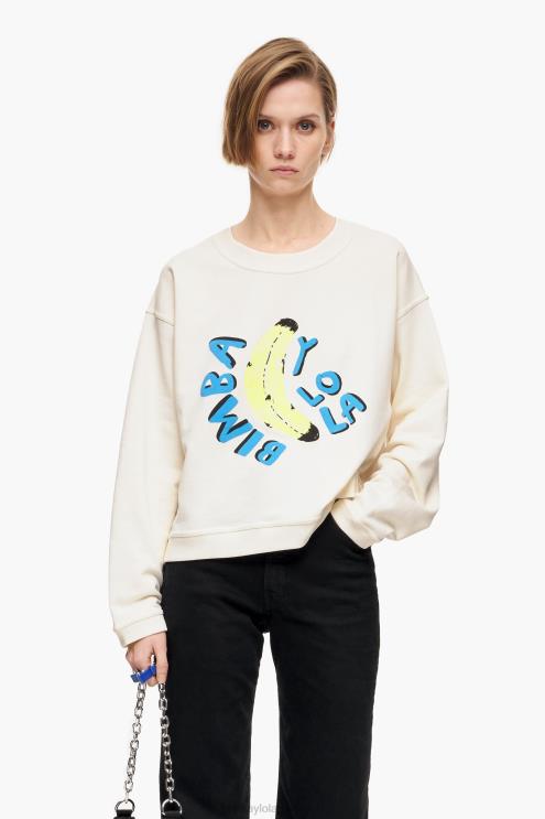 marfim roupas 64X4N495 moletom boxy logo banana Bimba Y Lola