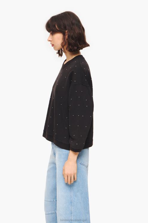 preto roupas 64X4N502 moletom brilhante Bimba Y Lola