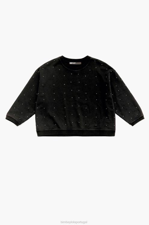 preto roupas 64X4N502 moletom brilhante Bimba Y Lola
