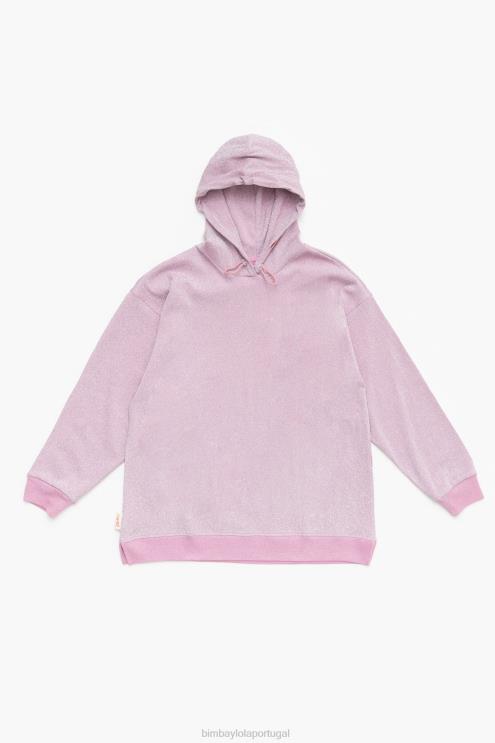 rosa roupas 64X4N494 moletom de algodão Bimba Y Lola