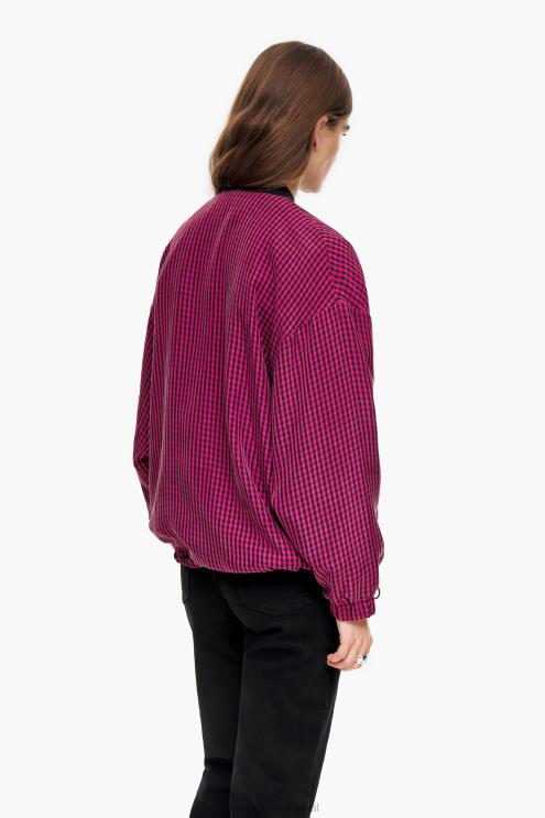 fúcsia roupas 64X4N471 jaqueta bomber cupro guingão Bimba Y Lola