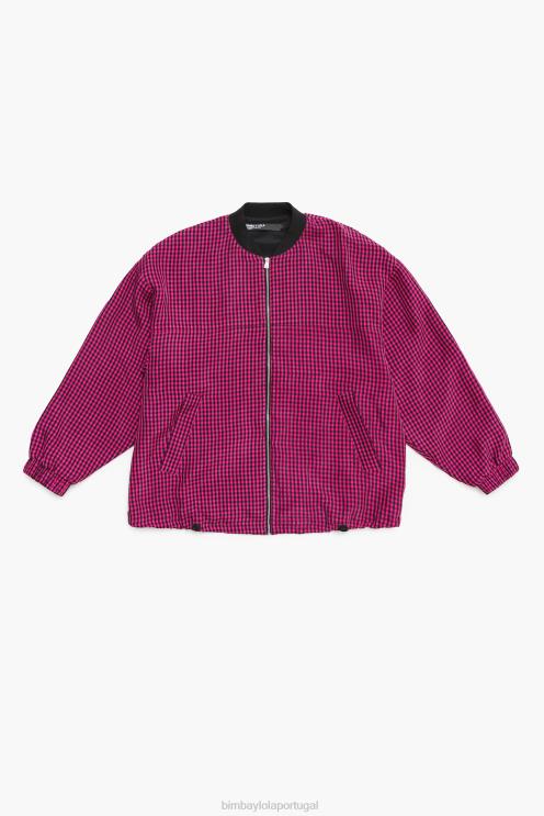 fúcsia roupas 64X4N471 jaqueta bomber cupro guingão Bimba Y Lola