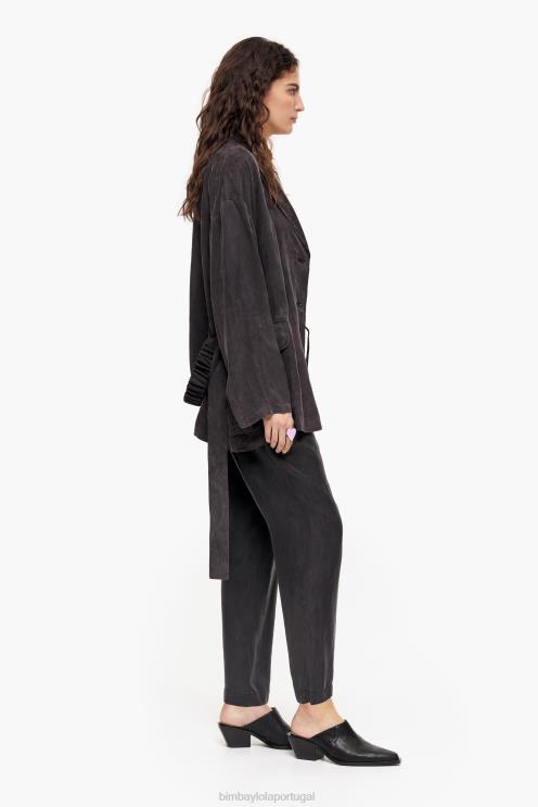 preto lavado roupas 64X4N491 blazer oversize Bimba Y Lola