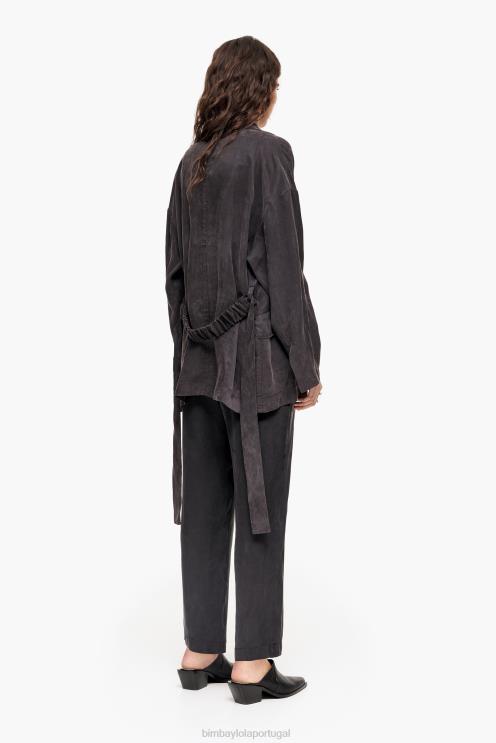 preto lavado roupas 64X4N491 blazer oversize Bimba Y Lola