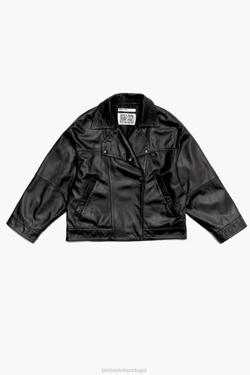 preto roupas 64X4N476 jaqueta de couro Bimba Y Lola
