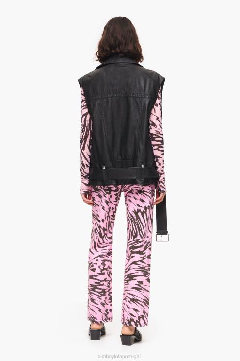 preto roupas 64X4N477 colete de motociclista de couro Bimba Y Lola