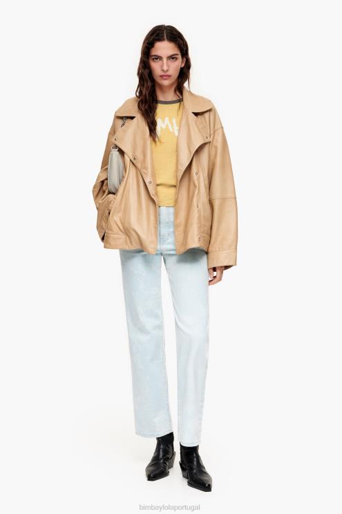 amarelo roupas 64X4N382 suéter bicolor de algodão Bimba Y Lola