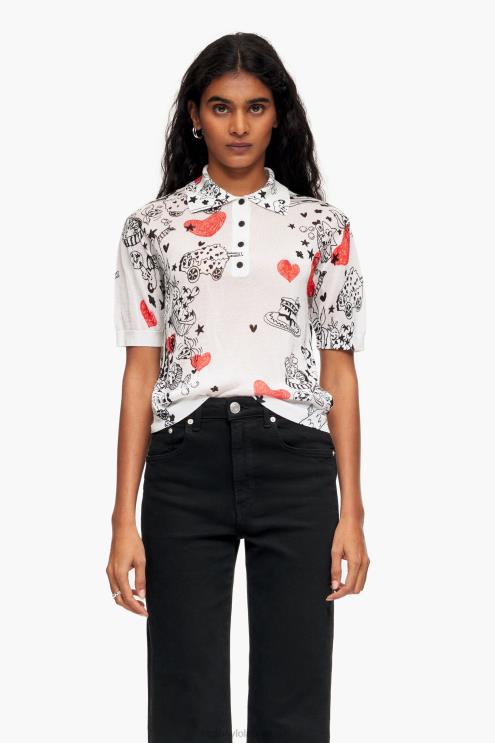 apelido roupas 64X4N374 camisa polo de coração Bimba Y Lola
