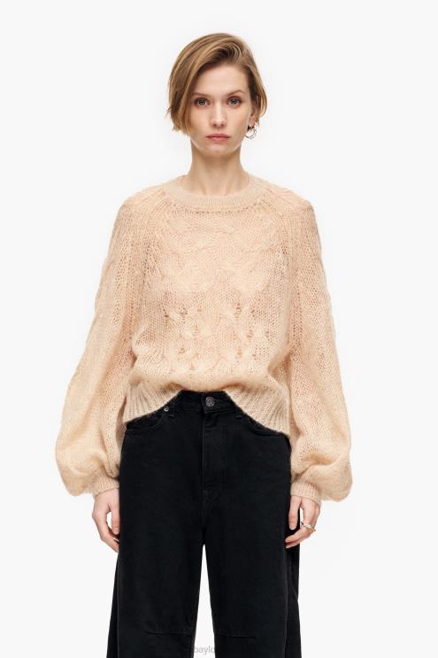 areia roupas 64X4N380 suéter de mohair de malha aberta Bimba Y Lola