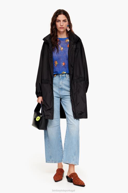 azul roupas 64X4N390 suéter de linho com estampa de flores em spray Bimba Y Lola