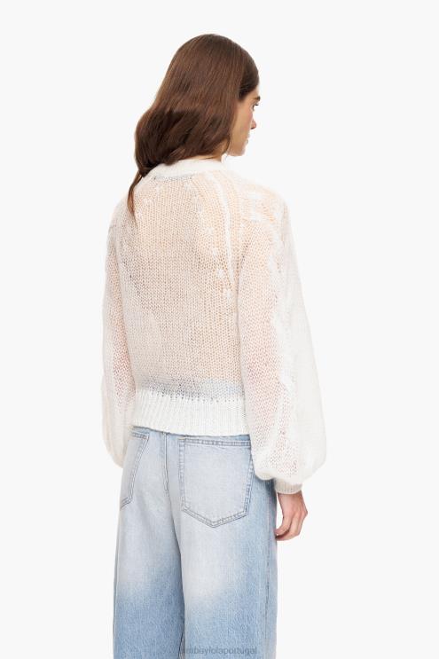 cru roupas 64X4N378 suéter de mohair de malha aberta Bimba Y Lola