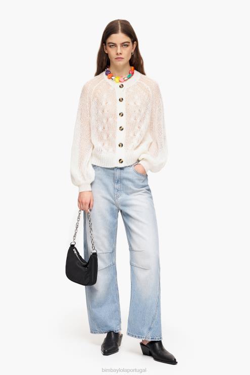 cru roupas 64X4N378 suéter de mohair de malha aberta Bimba Y Lola