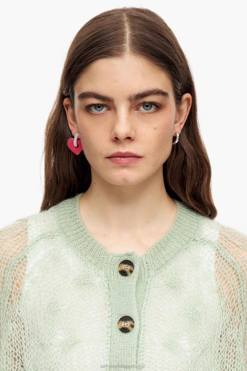 hortelã roupas 64X4N379 cardigã de mohair de malha aberta Bimba Y Lola