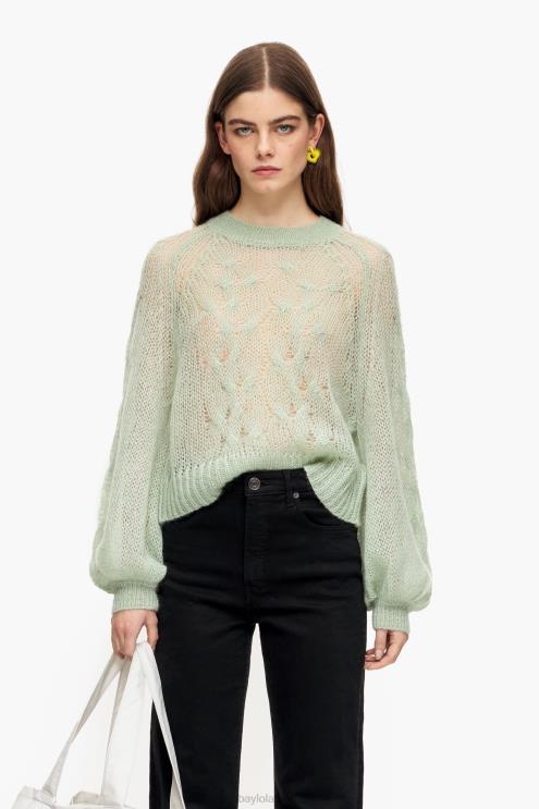 hortelã roupas 64X4N381 suéter malha aberta mohair Bimba Y Lola