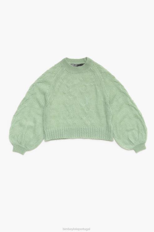 hortelã roupas 64X4N381 suéter malha aberta mohair Bimba Y Lola