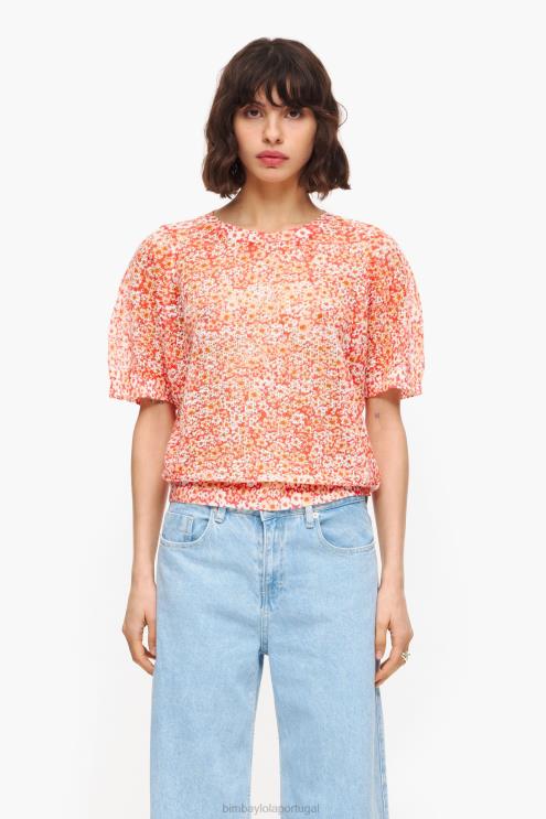 nu roupas 64X4N391 suéter de linho estampado com flores Bimba Y Lola