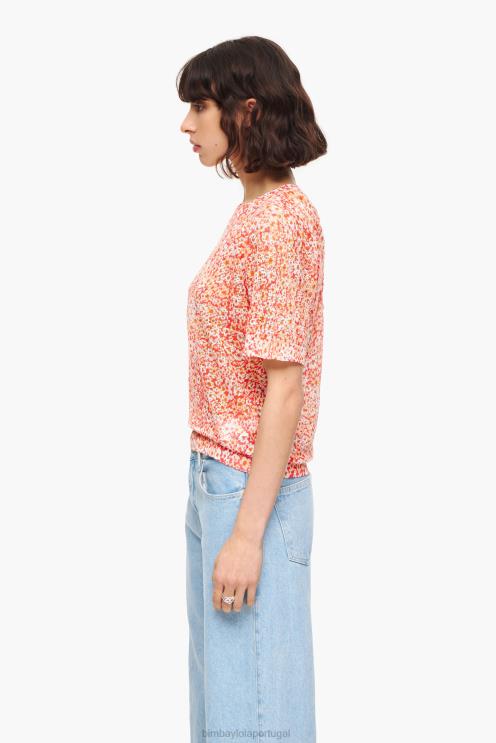 nu roupas 64X4N391 suéter de linho estampado com flores Bimba Y Lola