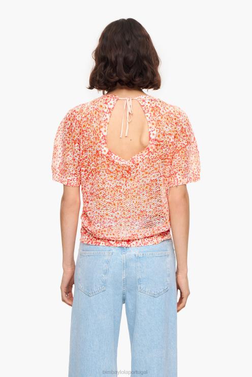 nu roupas 64X4N391 suéter de linho estampado com flores Bimba Y Lola
