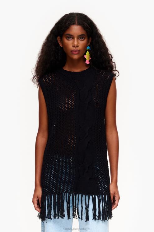 preto roupas 64X4N352 colete de malha Bimba Y Lola