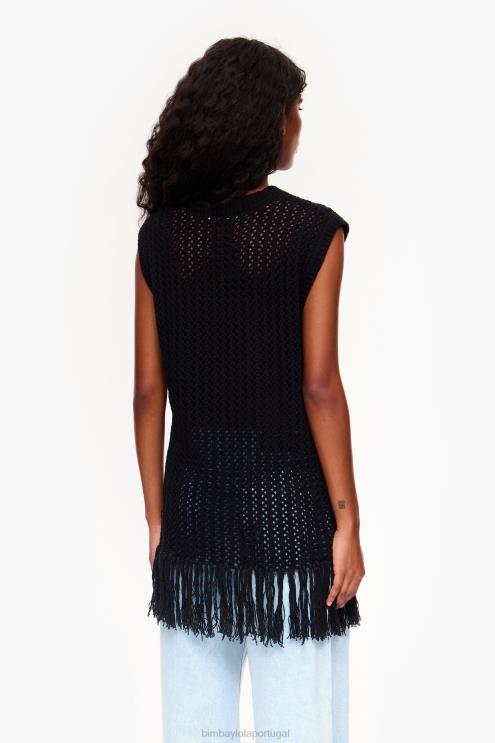 preto roupas 64X4N352 colete de malha Bimba Y Lola
