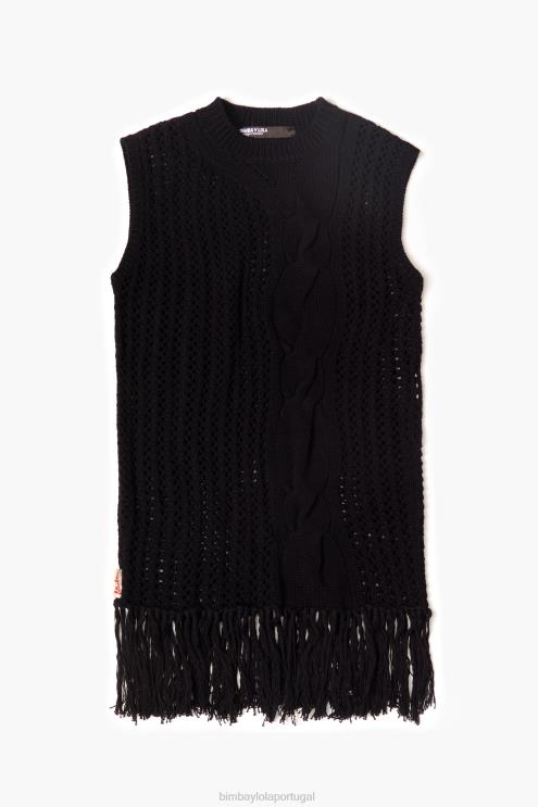 preto roupas 64X4N352 colete de malha Bimba Y Lola
