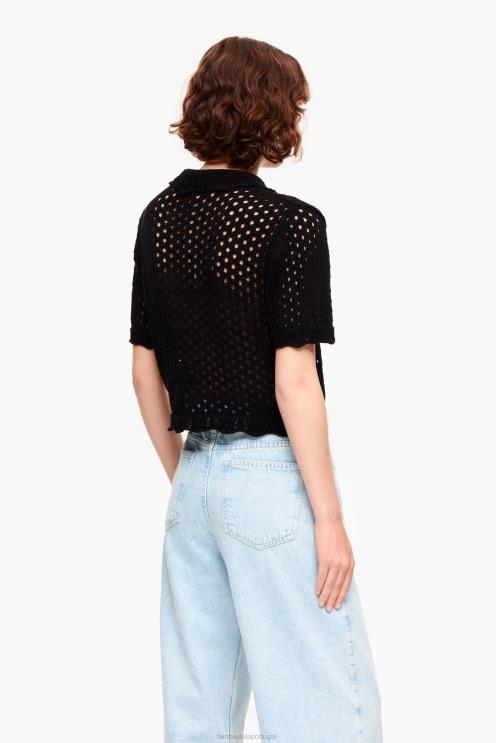 preto roupas 64X4N359 casaquinho de crochê Bimba Y Lola