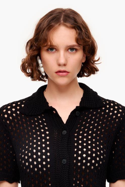 preto roupas 64X4N359 casaquinho de crochê Bimba Y Lola