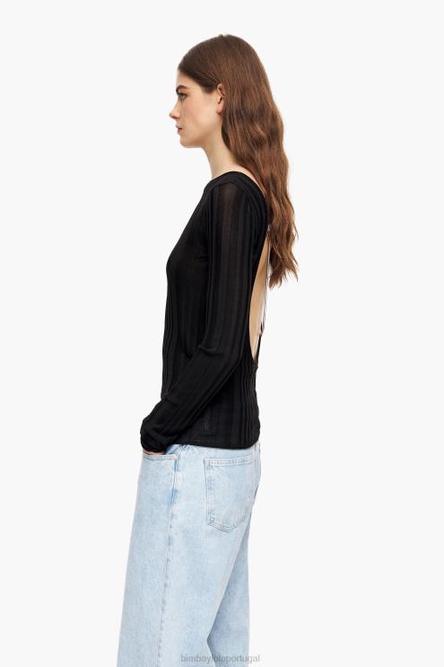 preto roupas 64X4N384 suéter ajustado Bimba Y Lola