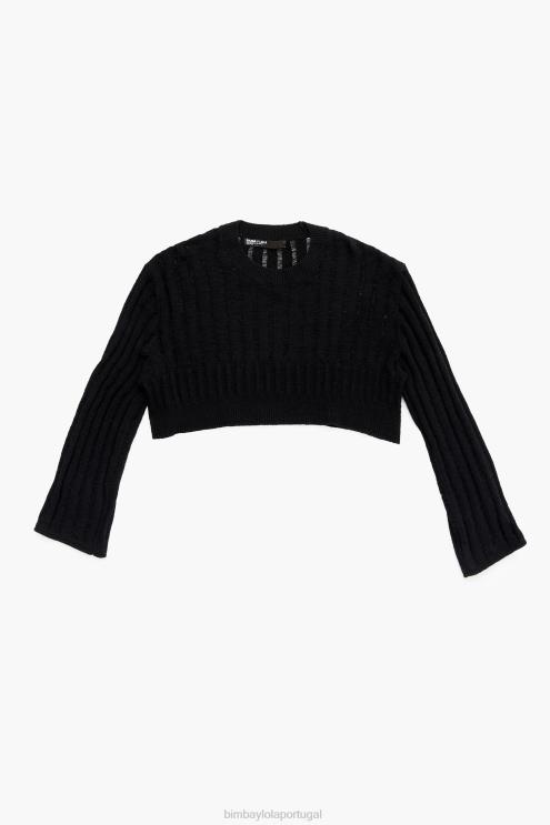 preto roupas 64X4N388 suéter de malha Bimba Y Lola
