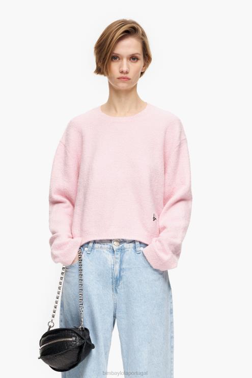 rosa roupas 64X4N376 suéter de algodão Bimba Y Lola