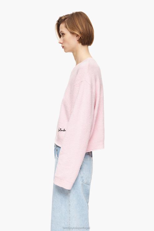 rosa roupas 64X4N376 suéter de algodão Bimba Y Lola