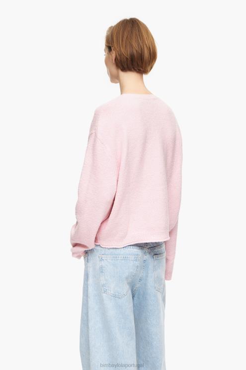 rosa roupas 64X4N376 suéter de algodão Bimba Y Lola