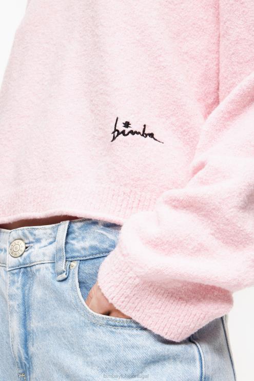 rosa roupas 64X4N376 suéter de algodão Bimba Y Lola