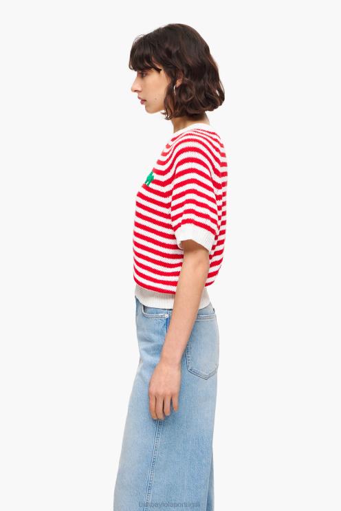 vermelho e branco roupas 64X4N368 suéter listrado Bimba Y Lola