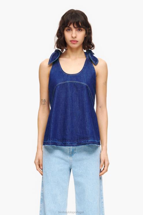 azul roupas 64X4N346 top jeans escuro Bimba Y Lola