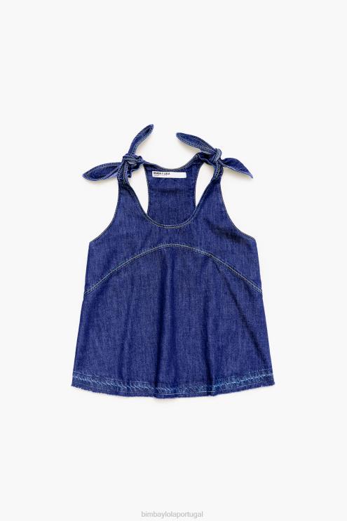 azul roupas 64X4N509 top jeans escuro Bimba Y Lola