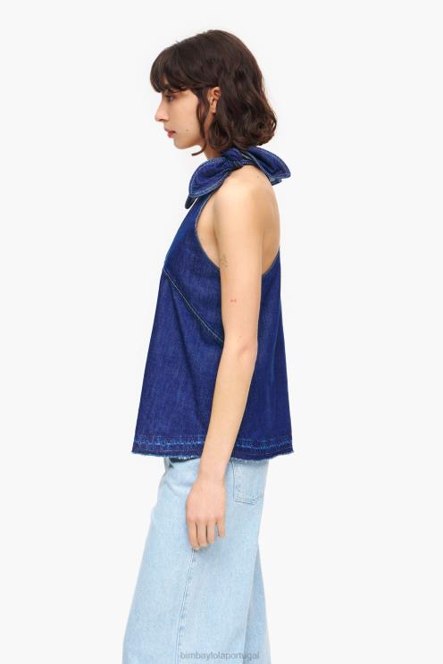 azul roupas 64X4N512 top jeans escuro Bimba Y Lola