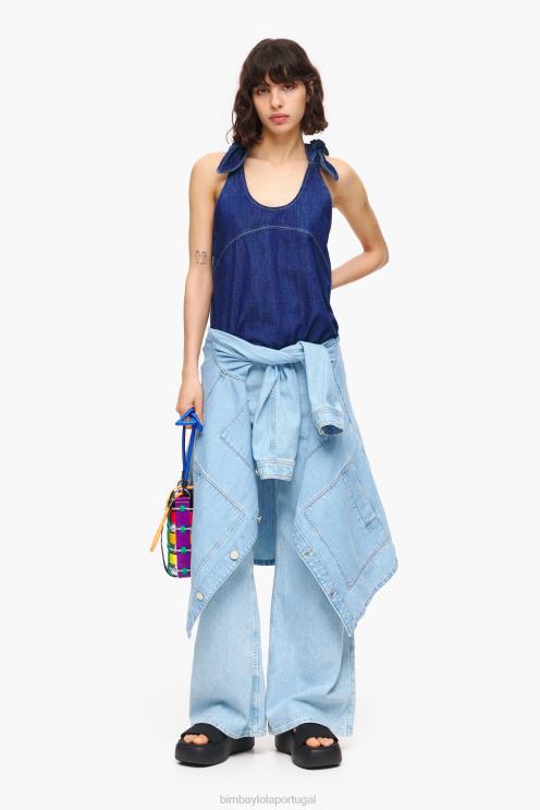 azul roupas 64X4N512 top jeans escuro Bimba Y Lola