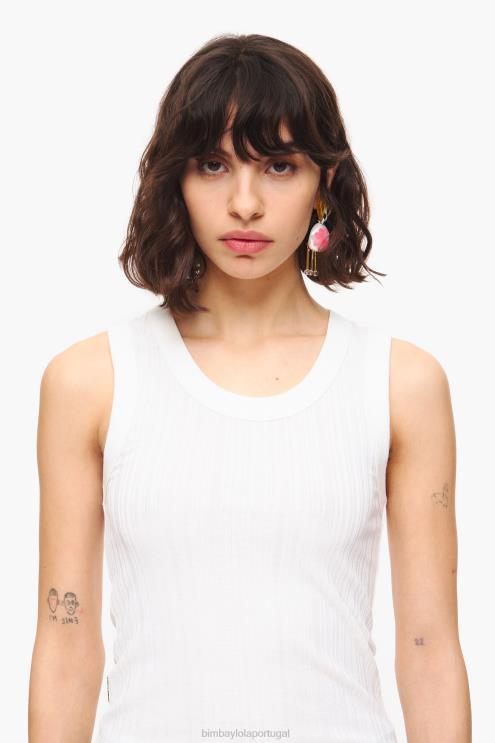 branco roupas 64X4N249 top ajustado Bimba Y Lola
