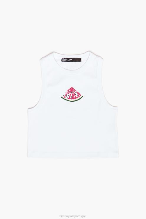 branco roupas 64X4N273 topo de logotipo de melancia Bimba Y Lola
