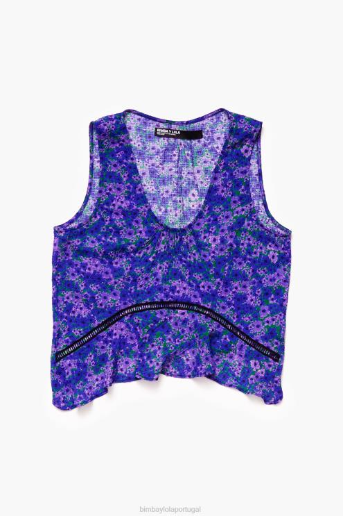 flores roupas 64X4N345 mini top estampado completo Bimba Y Lola