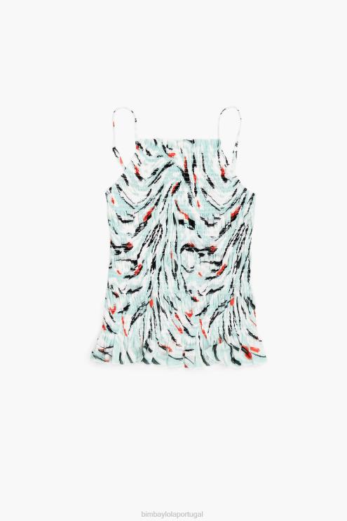 hortelã roupas 64X4N350 top com estampa de asa de borboleta Bimba Y Lola