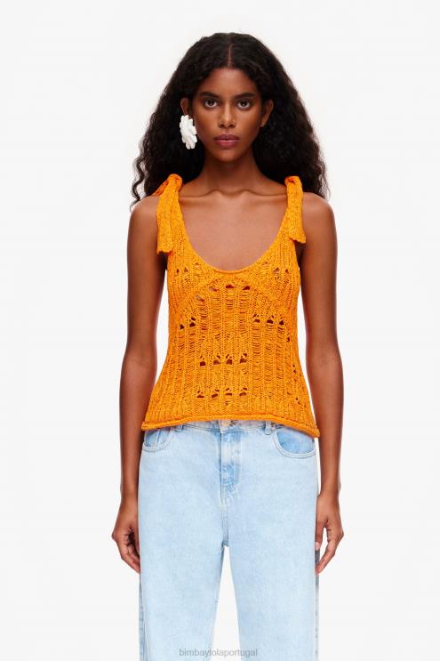 laranja roupas 64X4N263 top de crochê Bimba Y Lola