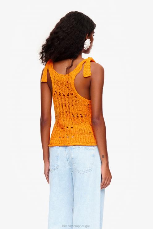laranja roupas 64X4N263 top de crochê Bimba Y Lola