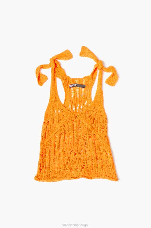 laranja roupas 64X4N263 top de crochê Bimba Y Lola